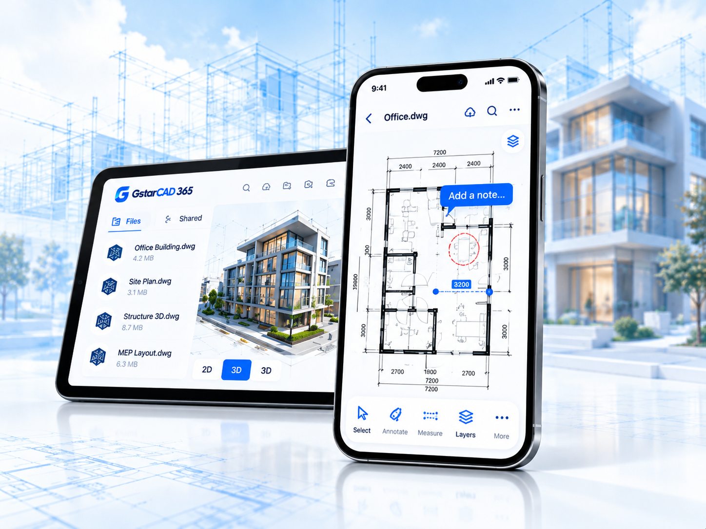 GstarCAD para Móvil en celular y tablet